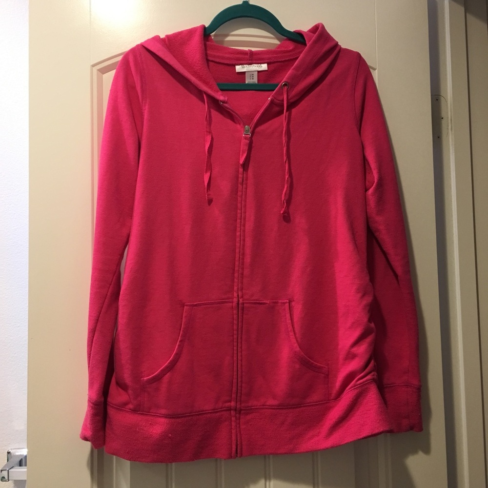 Hot pink maternity zip up jacket